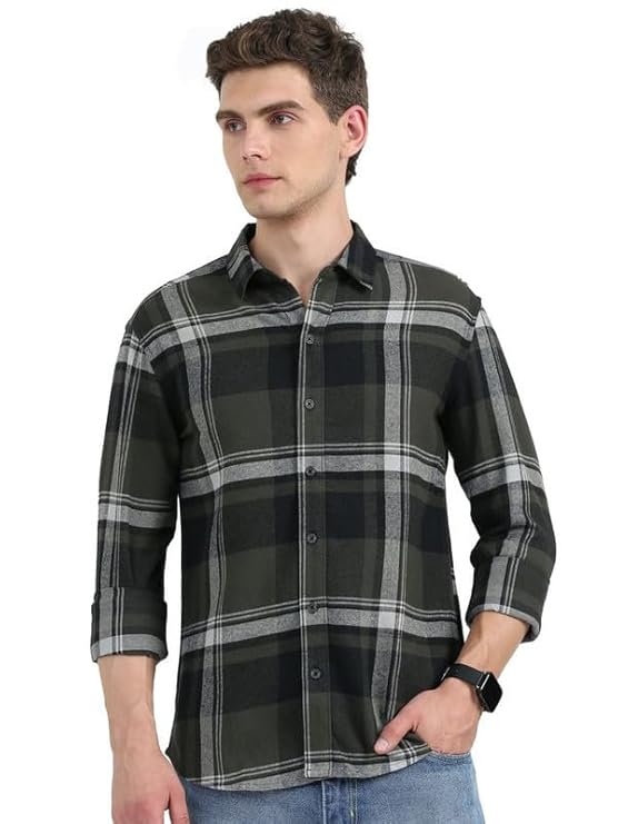 Men check shirt